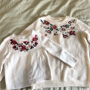 Floral Embroidered Cream Sweater